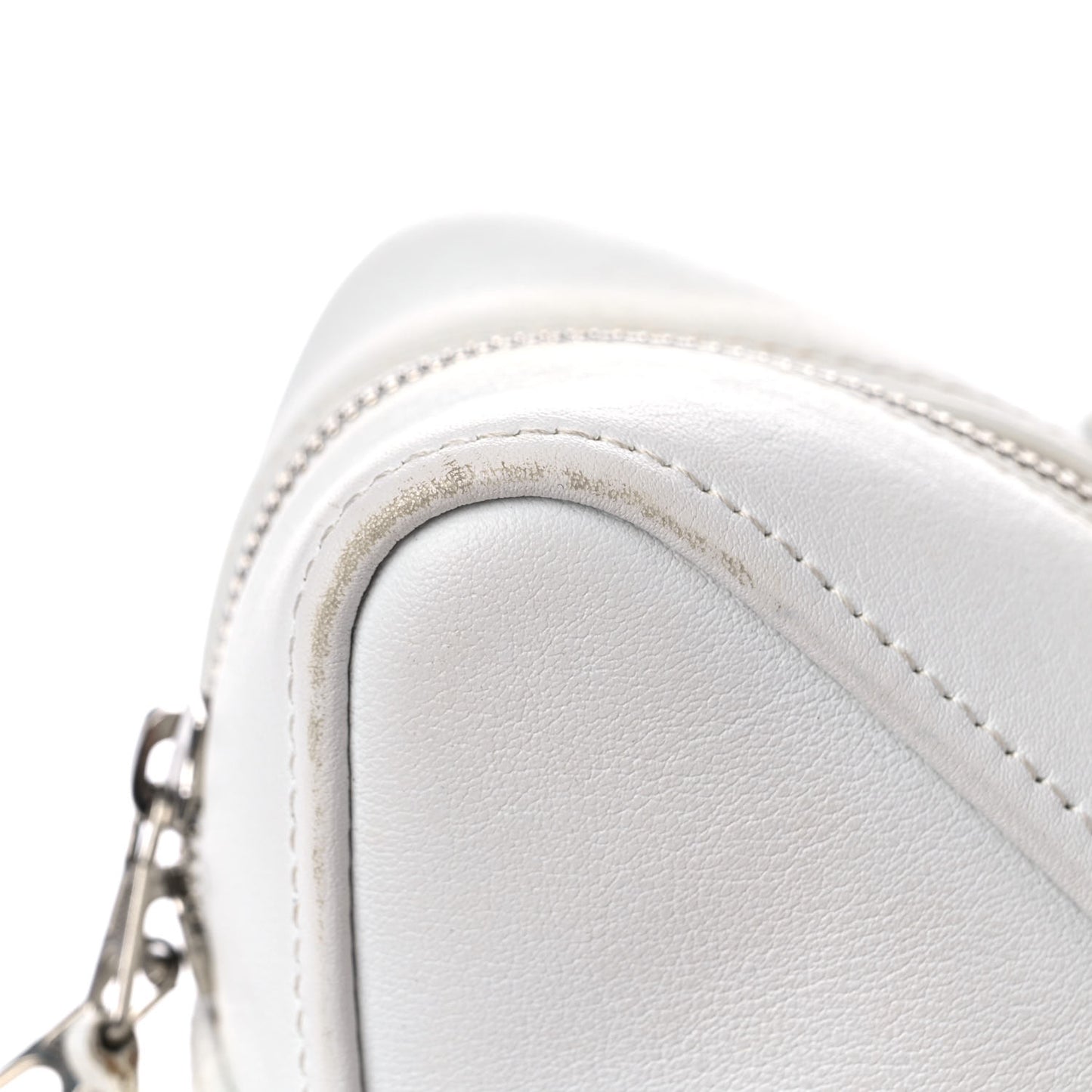Calfskin S Triangle Duffle White