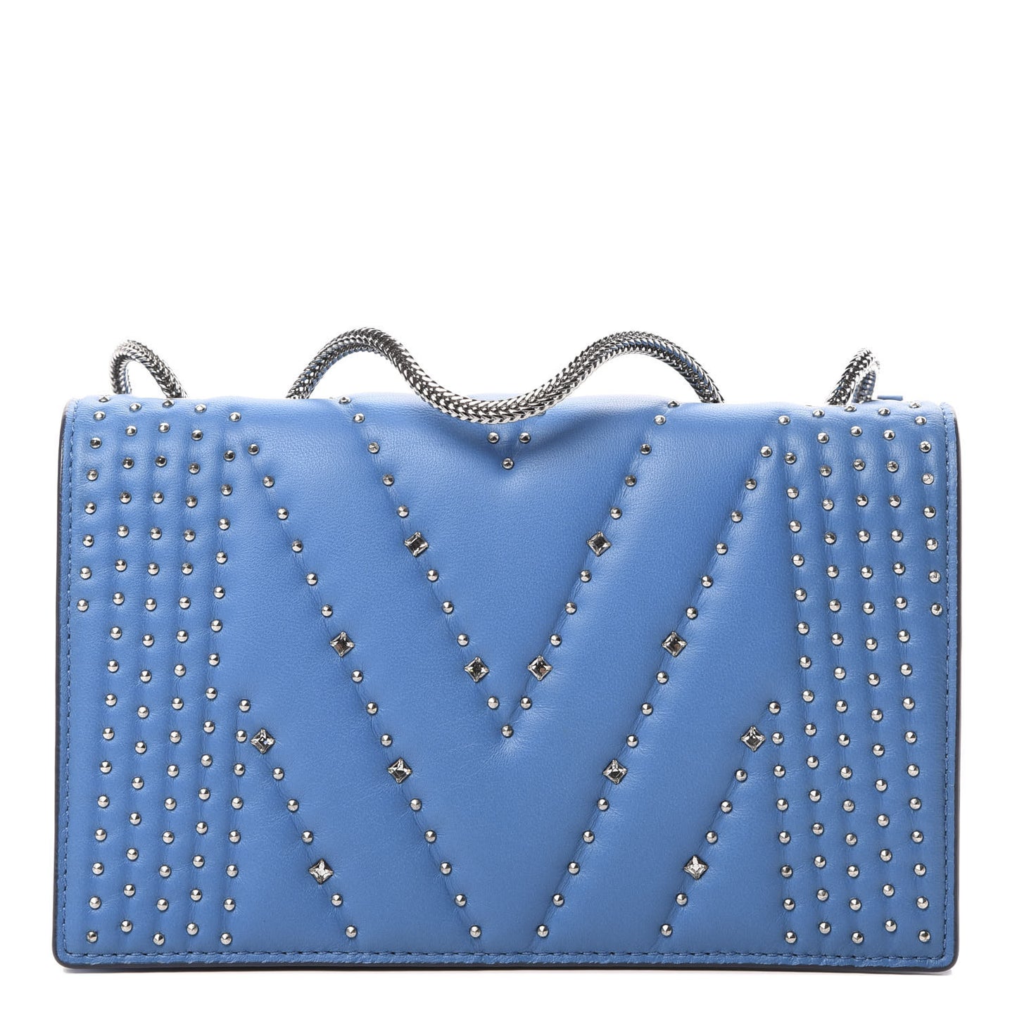 Lambskin Diamond Disco Flap Crossbody Bag Blue