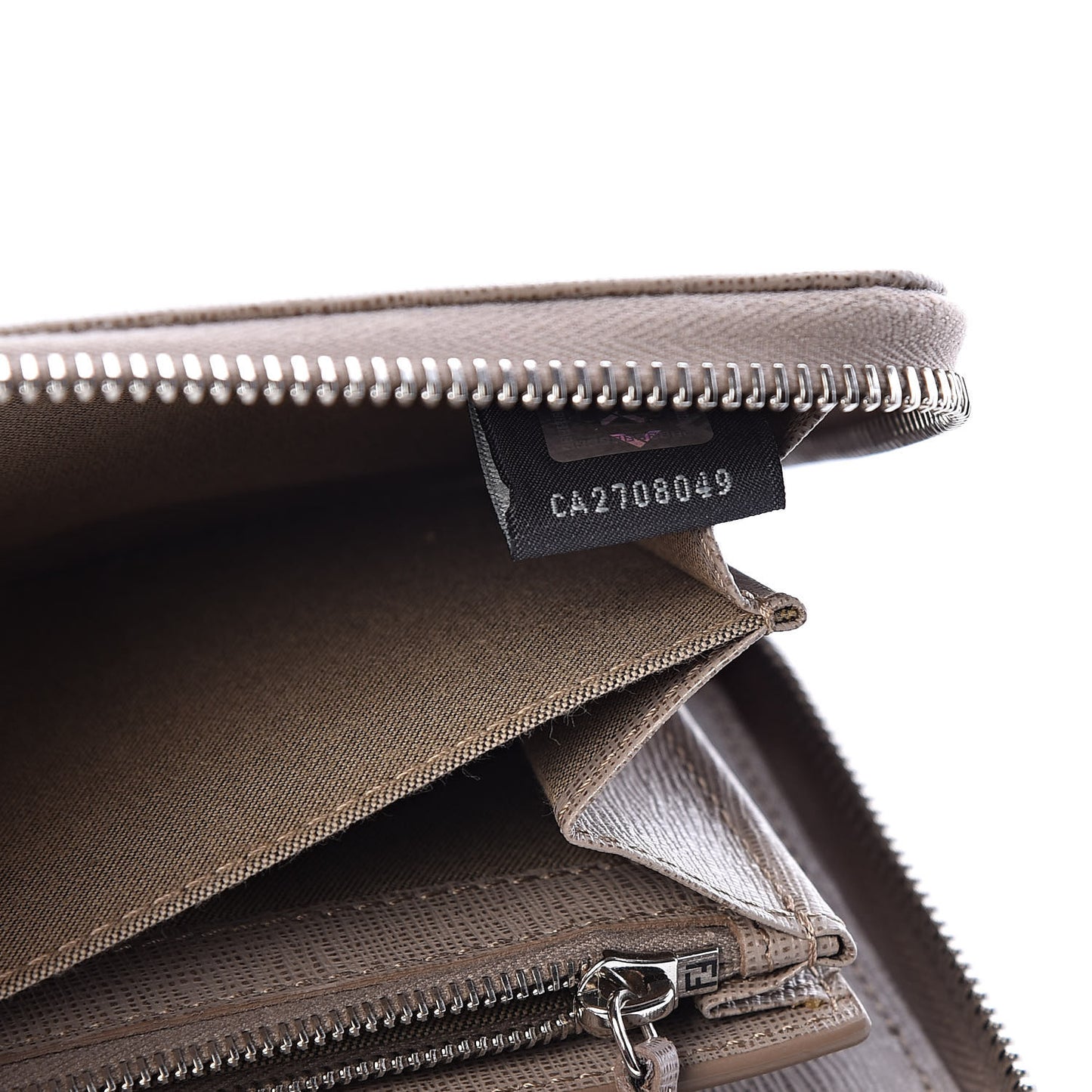 Vitello Elite Zip Around Wallet Tortora