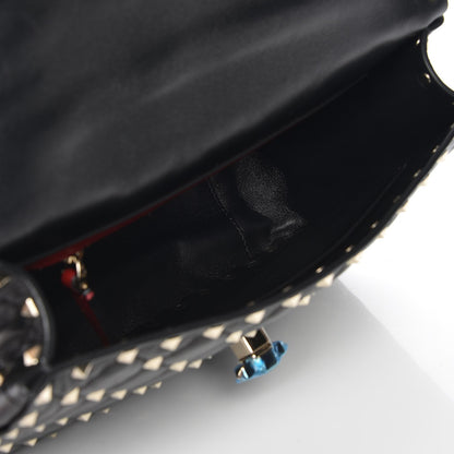 Valentino Garavani Lambskin Medium Rockstud Spike Shoulder Bag Black 6 of 7