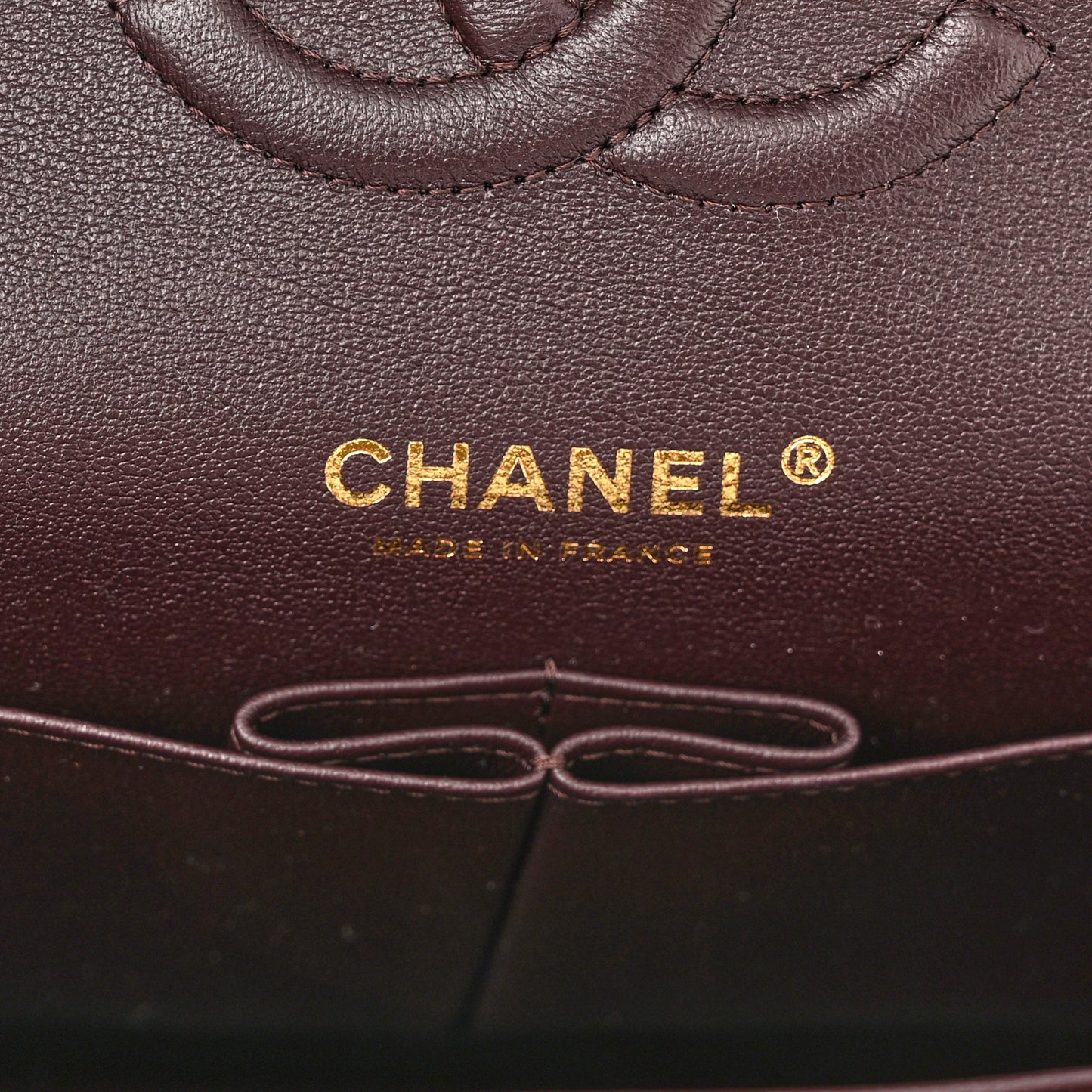 Caviar Quilted Medium Double Flap Dark Brown
