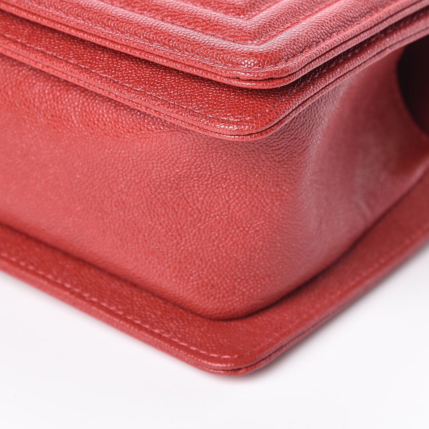 Caviar Quilted Small Boy Flap Red