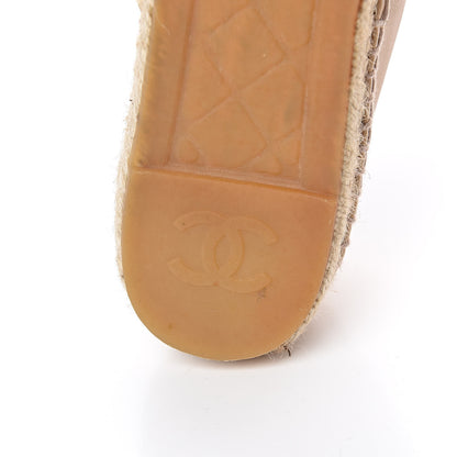 Chanel Lambskin CC Espadrilles 39 Beige Black 8 of 14