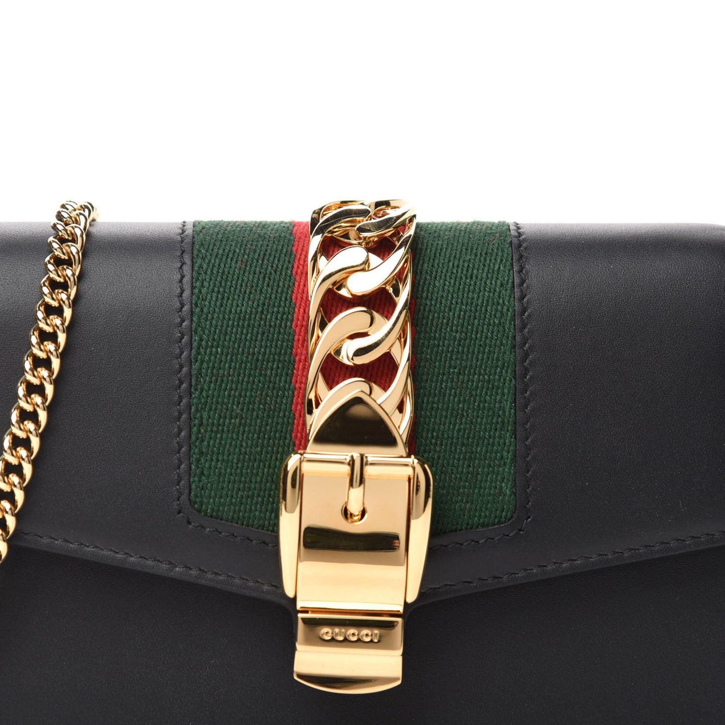 Calfskin Super Mini Sylvie Chain Shoulder Bag Black