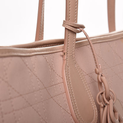 Christian Dior Coated Canvas Cannage Panarea Shopping Tote Rosato 12 of 17