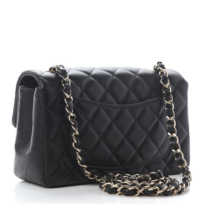 Chanel Lambskin Quilted Mini Rectangular Flap Black 3 of 9