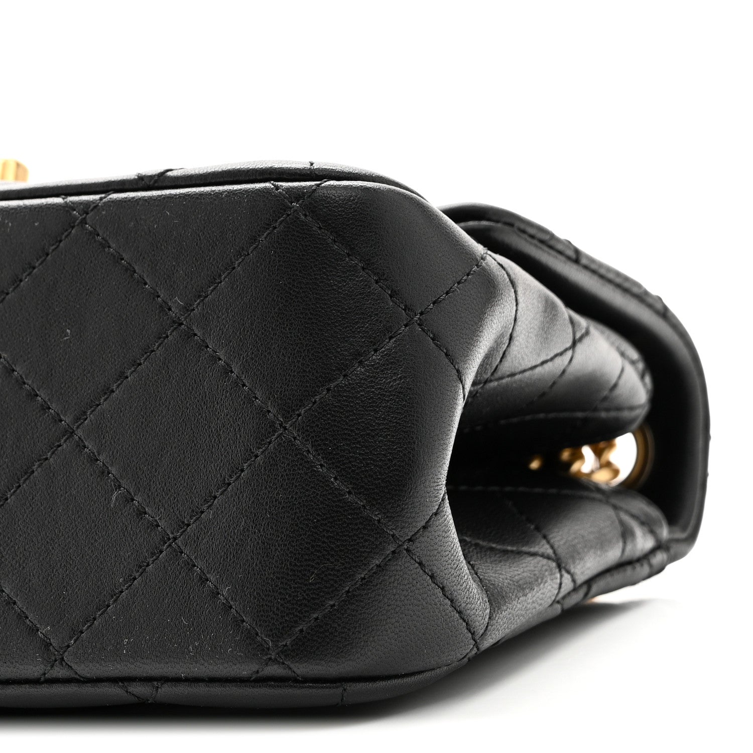 Chanel Lambskin Quilted Mini Sweet Camellia Flap Black 10 of 10