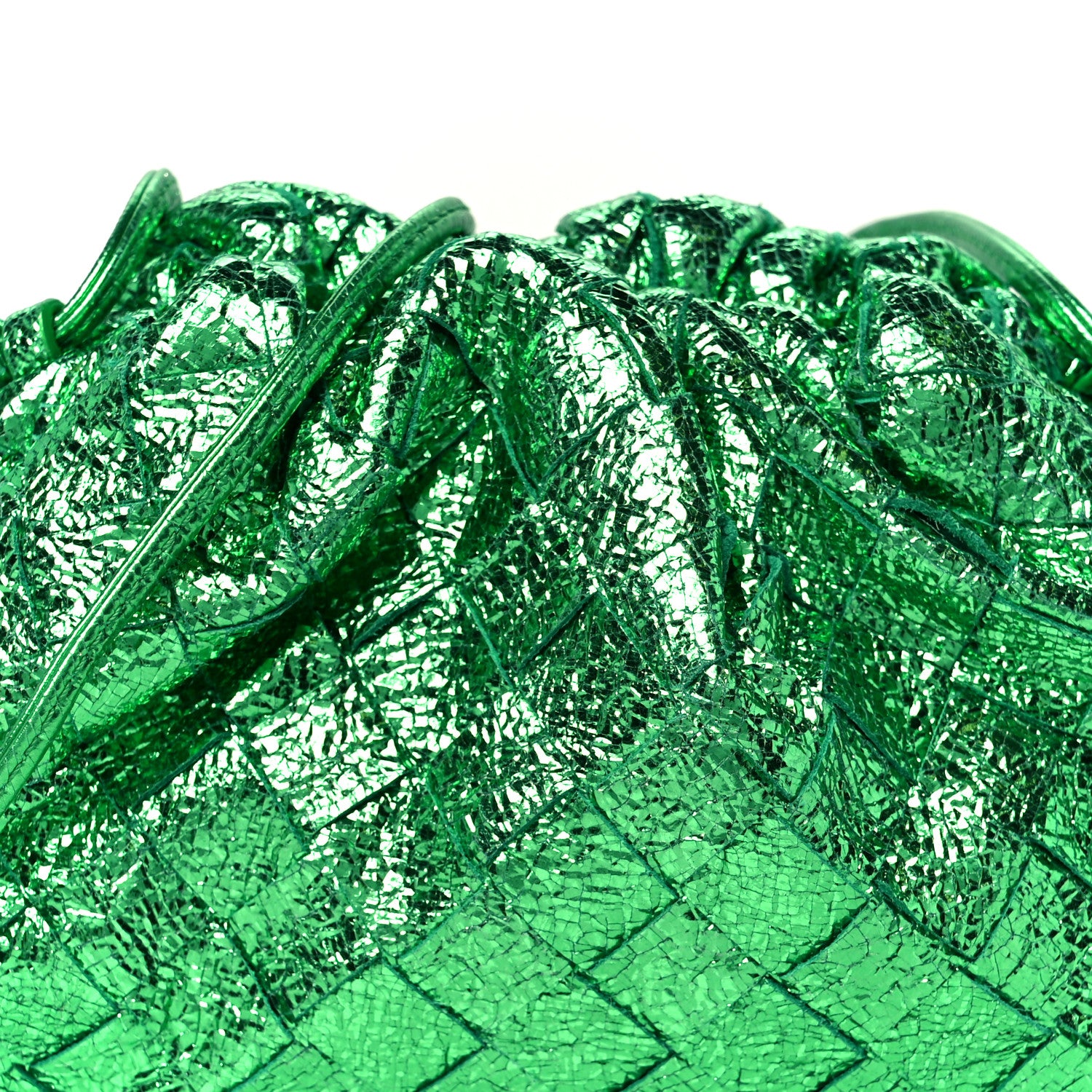 Bottega Veneta Metallic Nappa Intrecciato The Mini Pouch Parakeet 9 of 11