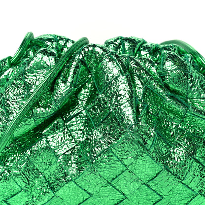 Bottega Veneta Metallic Nappa Intrecciato The Mini Pouch Parakeet 9 of 11