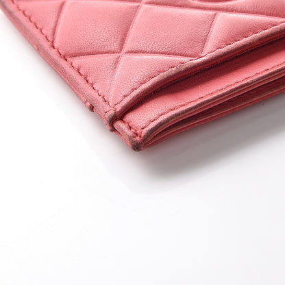 Chanel Lambskin Quilted Diamond CC Card Holder Red 10 of 11