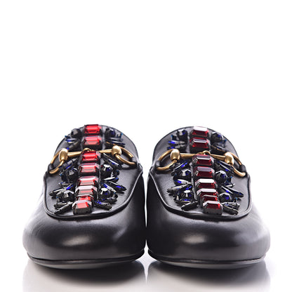 Gucci Malaga Kid Crystal Embroidered Womens Princetown Slippers 35.5 Black 2 of 10