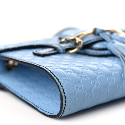 Gucci Soft Microguccissima Mini Emily Chain Shoulder Bag Mineral Blue 8 of 9