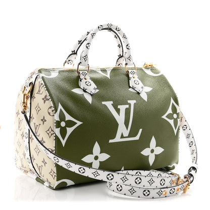 Louis Vuitton Monogram Giant Speedy Bandouliere 30 Kaki Beige 3 of 9
