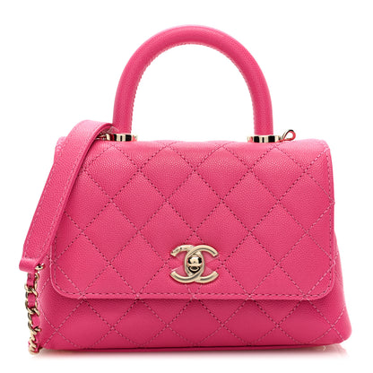 Chanel Caviar Quilted Extra Mini Coco Handle Flap Rose 1 of 9