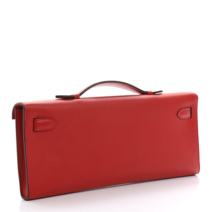 Hermes Swift Kelly Cut Clutch Pochette Vermillion 3 of 8