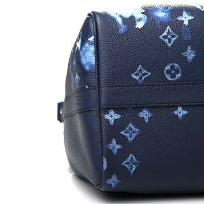 Louis Vuitton Monogram Ink Watercolor Keepall Bandouliere 40 Blue 8 of 9