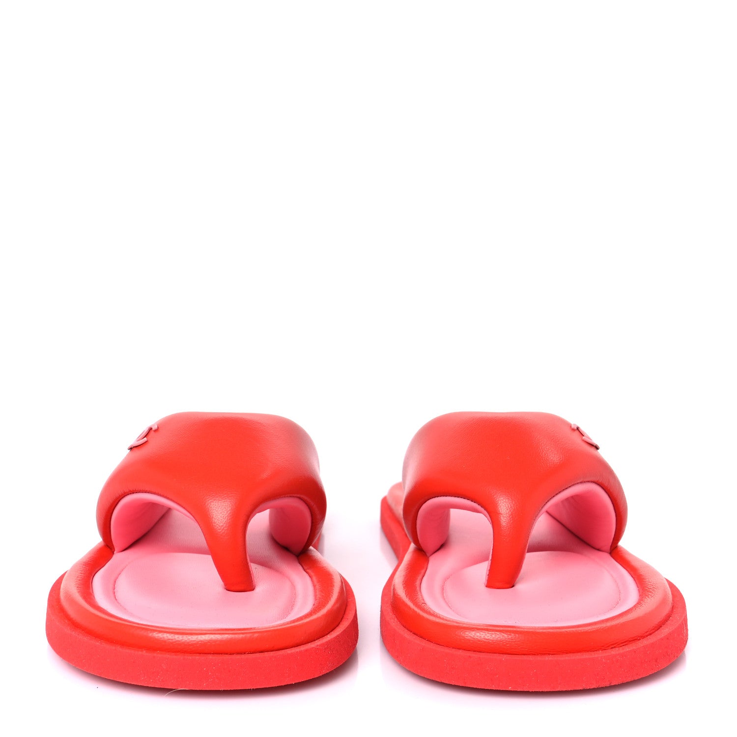 Chanel Lambskin Padded Pool Thong Sandals 37 Light Red Pink 3 of 10