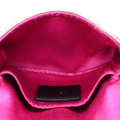 Fendi Sequin Paillettes Shiny Nappa Sex and the City Nano Maxi Buckle Baguette Charm Tortora 5 of 11