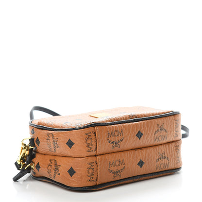 MCM Visetos Mini Camera Crossbody Bag Cognac 5 of 12
