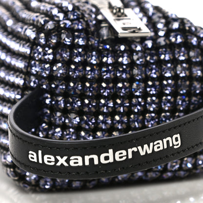 Alexander Wang Mesh Crystal Rhinestone Pencil Pochette Black Purple 10 of 11