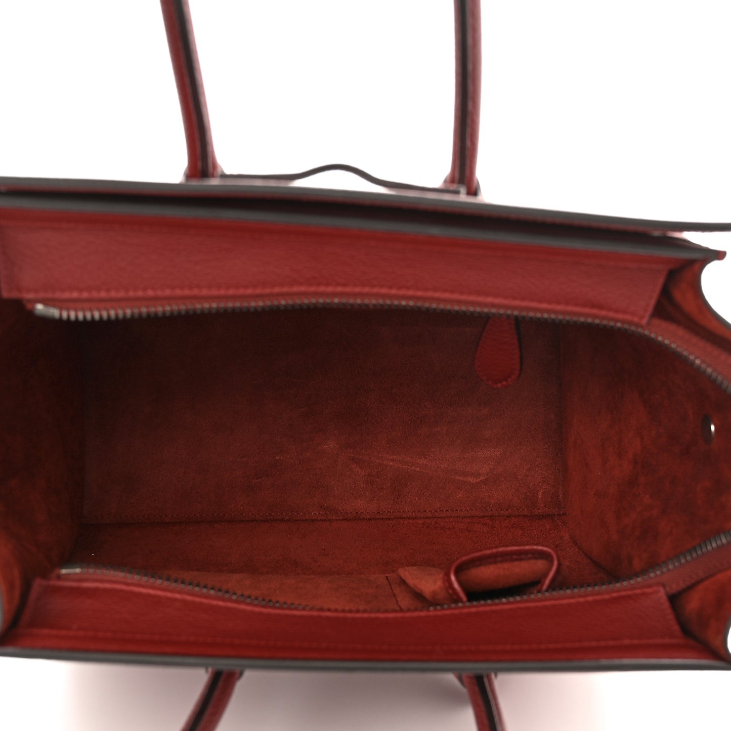 Drummed Calfskin Micro Luggage Merlot