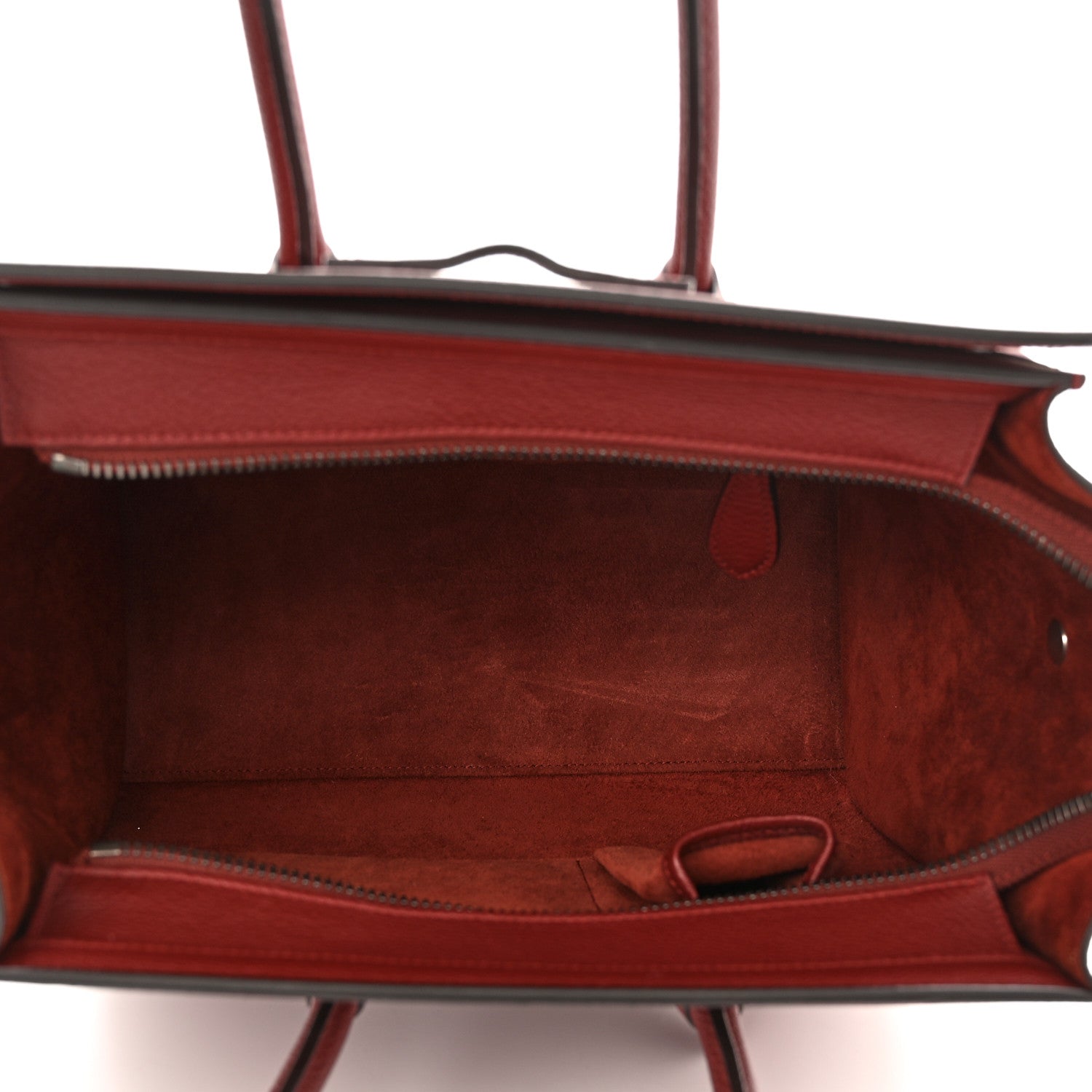Celine Drummed Calfskin Micro Luggage Merlot 5 of 11