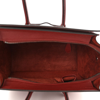 Celine Drummed Calfskin Micro Luggage Merlot 5 of 11