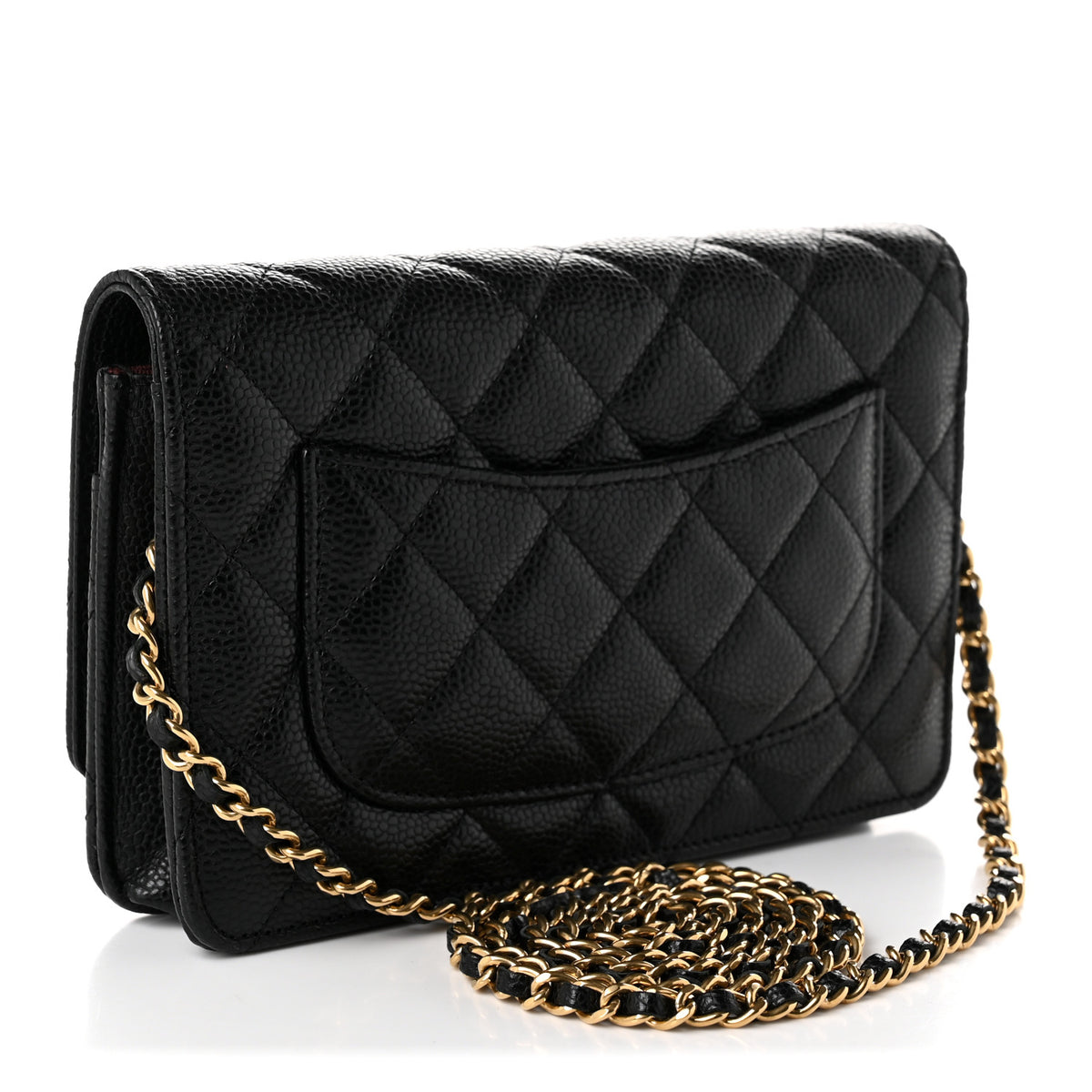 Caviar Quilted CC Turnlock Wallet On Chain WOC Black