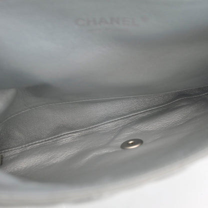 Chanel Lambskin Quilted Clutch Bag Silver 7 of 9