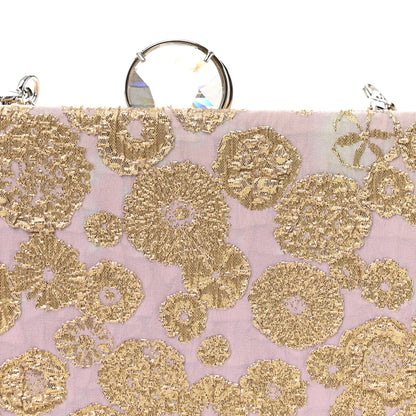 Miu Miu Brocade Floral Jacquard Crystal Chain Clutch Pink Gold 11 of 11