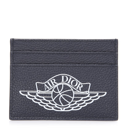 Christian Dior X AIR JORDAN Grained Calfskin Card Holder Bleu 1 of 7