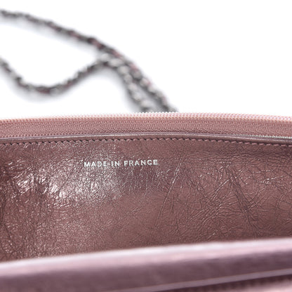 Chanel Metallic Aged Calfskin Quilted Reissue Wallet On Chain WOC Dark Pink 7 of 10