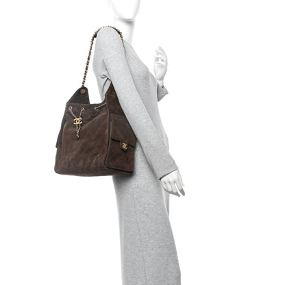 Chanel Suede Quilted Medium Chanel 25 Handbag Dark Brown 2 of 11