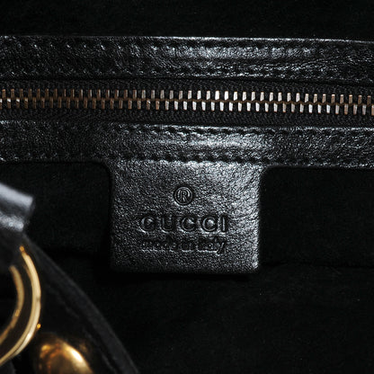 Gucci Leather Python Suede Fringe Babouska Tote Black 7 of 8