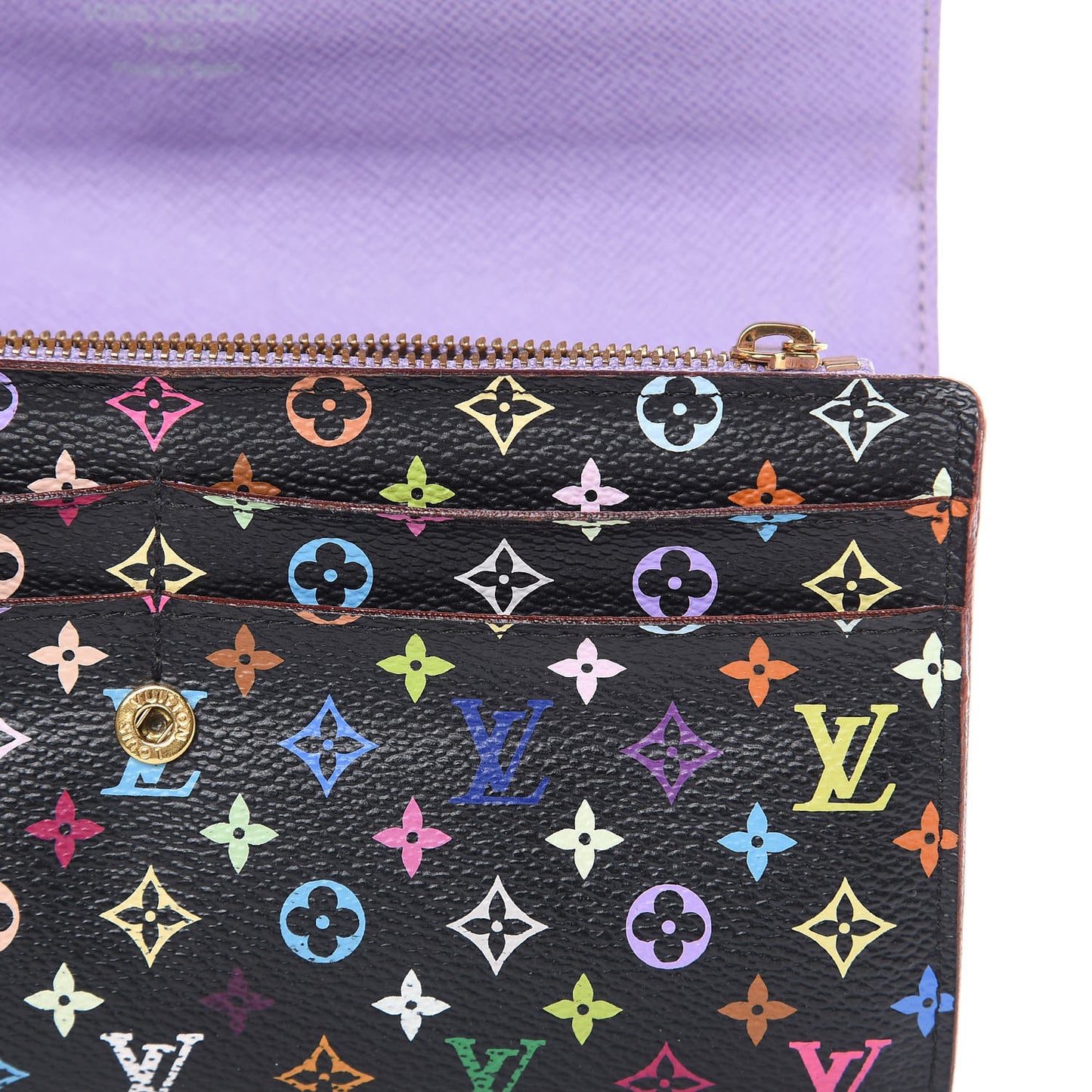 Monogram Multicolor Sarah Wallet Black Violet