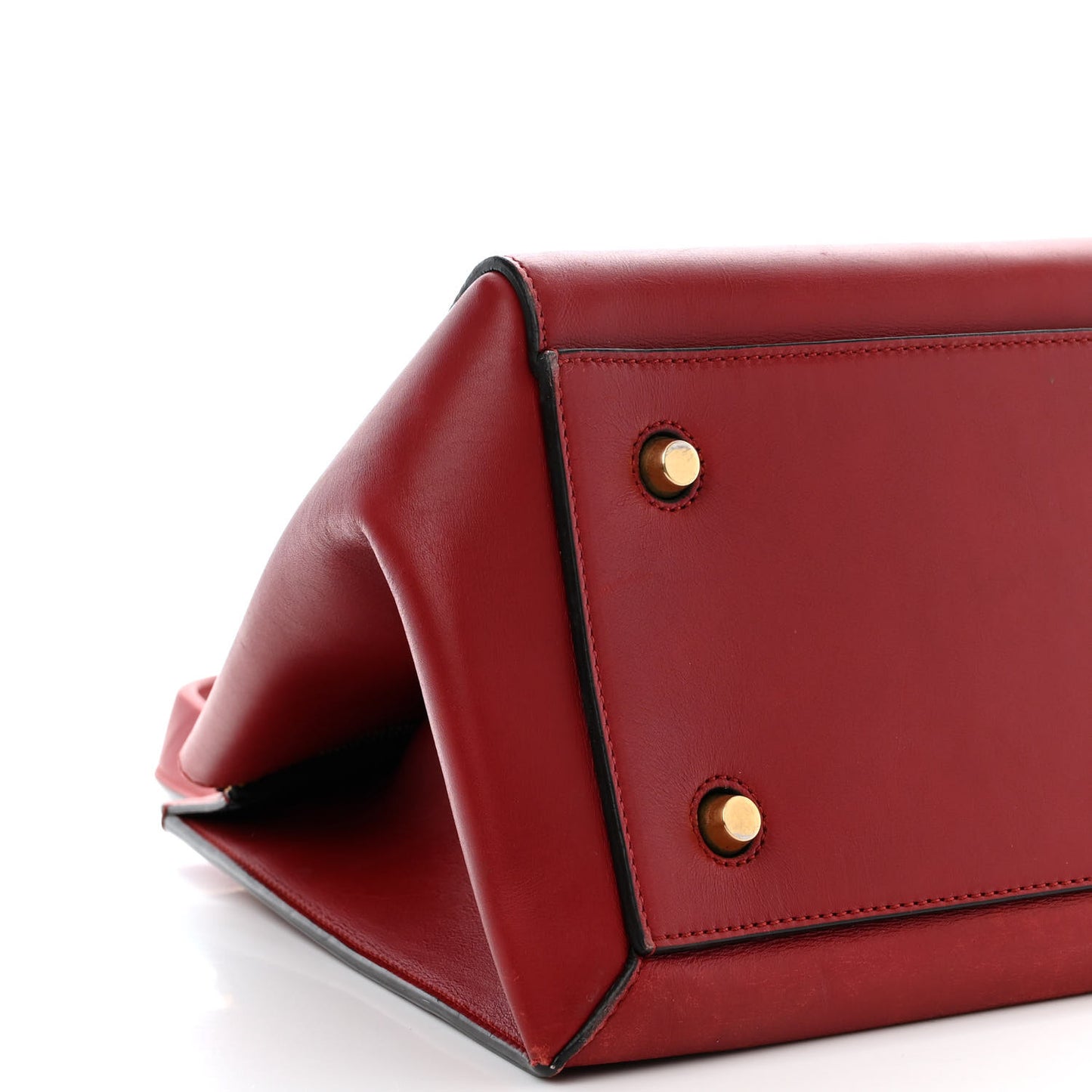 Smooth Calfskin Medium Edge Shoulder Bag Red