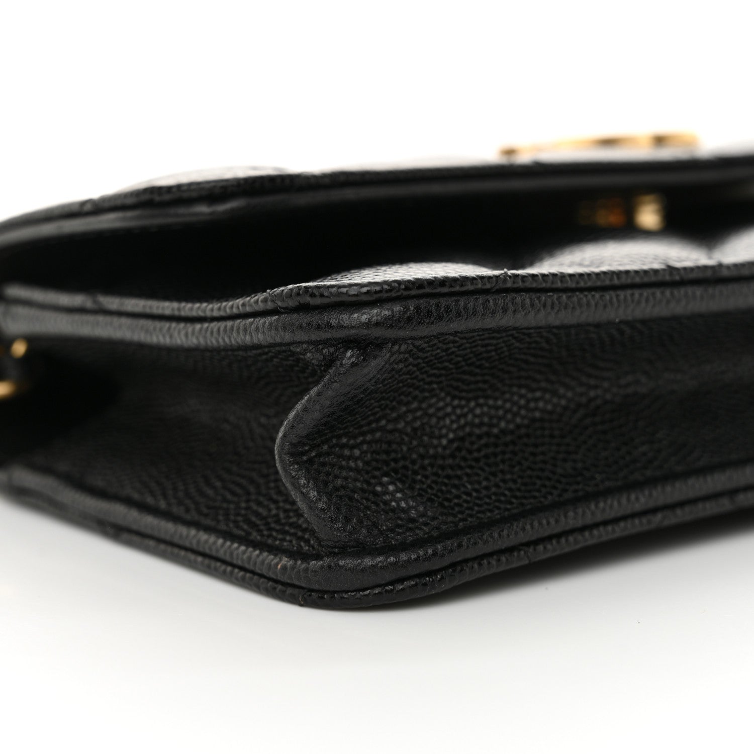 Chanel Caviar Quilted Glitter CC Roller Skate Wallet On Chain WOC Black 10 of 12