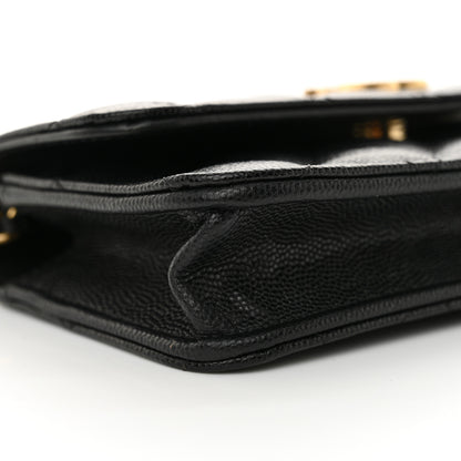 Chanel Caviar Quilted Glitter CC Roller Skate Wallet On Chain WOC Black 10 of 12