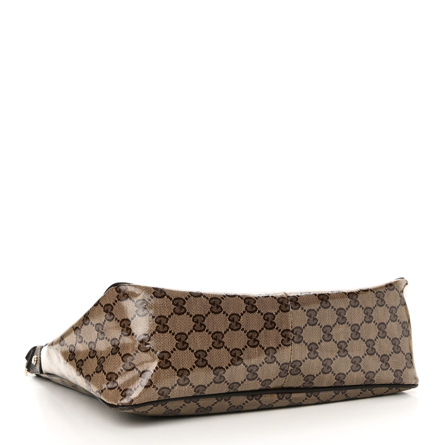 Crystal Monogram Medium Abbey Pocket Hobo Tote Dark Brown