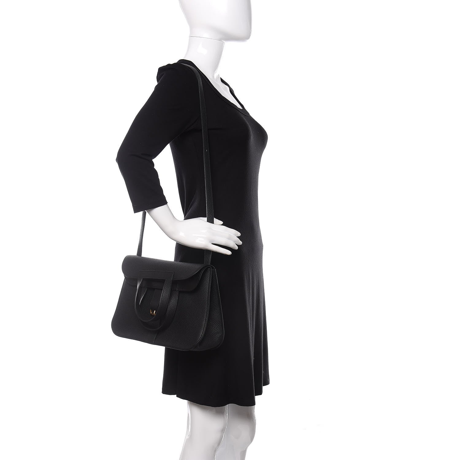 Hermes Taurillon Clemence Halzan 31 GM Black 2 of 11