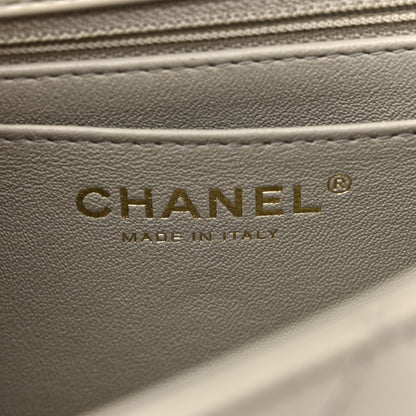 Chanel Lambskin Quilted Mini Rectangular Flap Grey 6 of 13