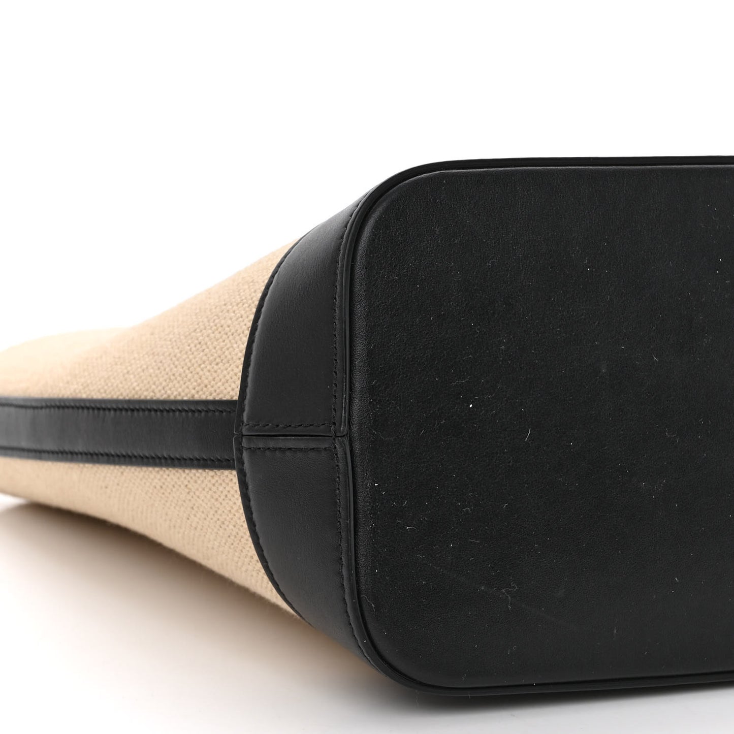 Canvas Calfskin Triomphe Small Bucket Bag Vanilla Black