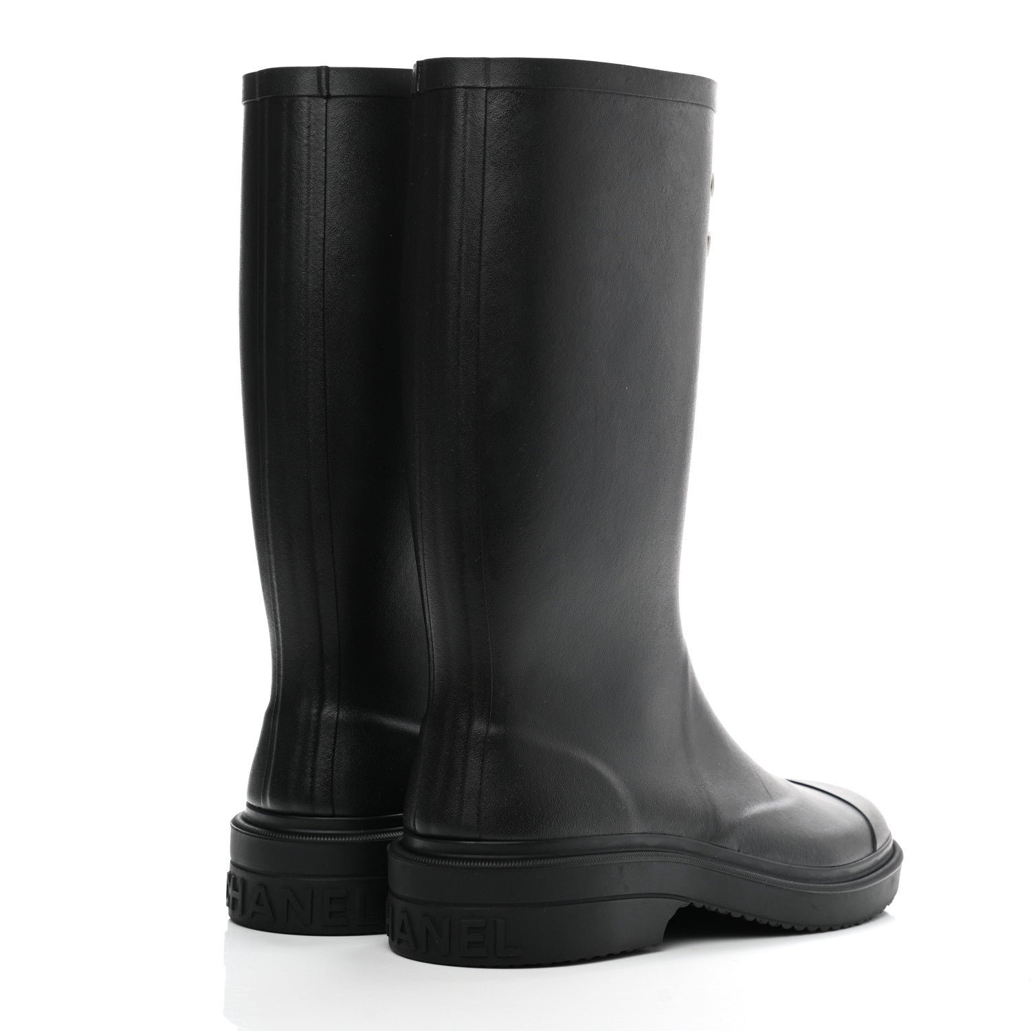 Chanel Caoutchouk CC High Boots 38 Black 4 of 8