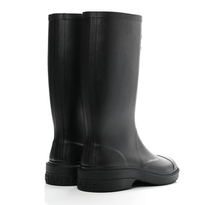 Chanel Caoutchouk CC High Boots 38 Black 4 of 8