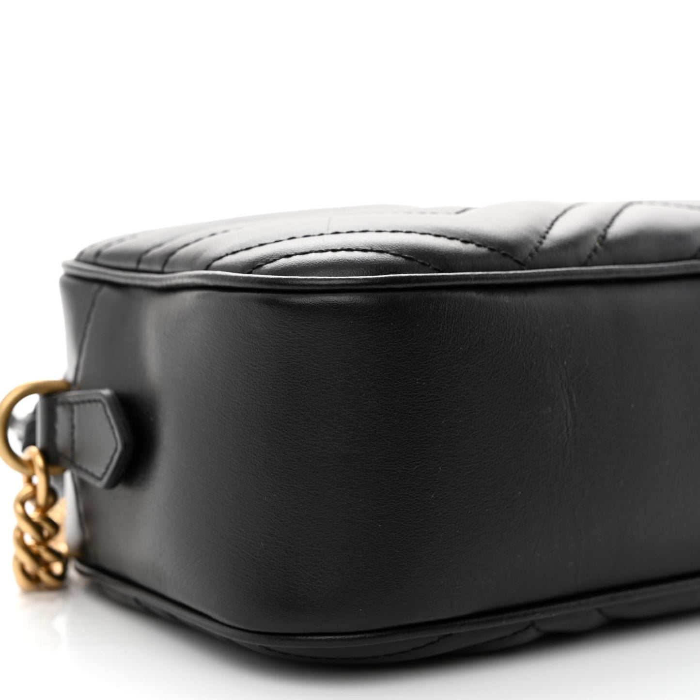 Calfskin Matelasse Small GG Marmont Chain Shoulder Bag Black