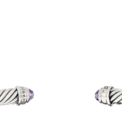David Yurman Sterling Silver Diamond Amethyst 5mm Cable Classics Bracelet 3 of 3