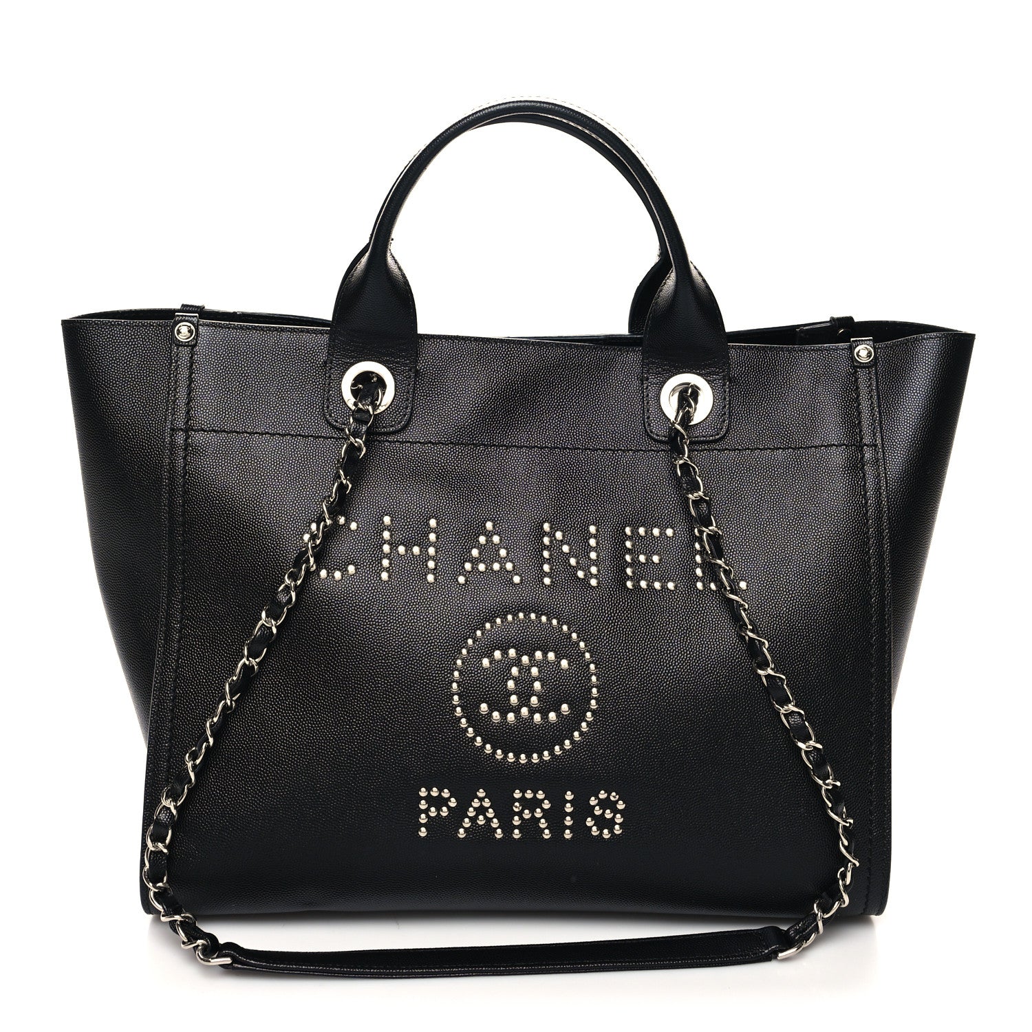 Chanel Caviar Small Studded Deauville Tote Black 1 of 11