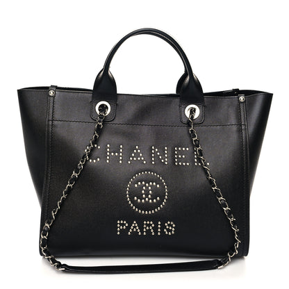 Chanel Caviar Small Studded Deauville Tote Black 1 of 11