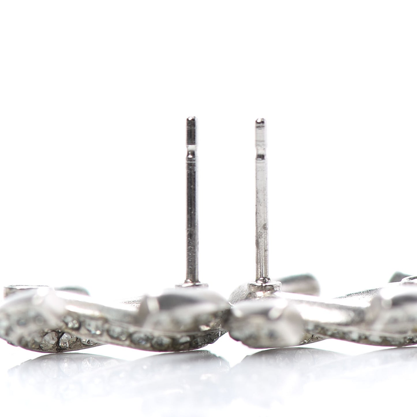 Crystal Pearl CC Drop Earrings Silver Grey