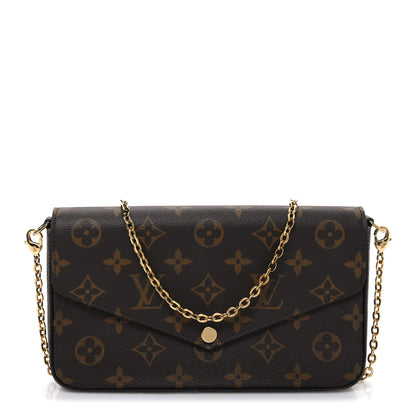 Louis Vuitton Monogram Pochette Felicie Chain Wallet Fuchsia 1 of 9